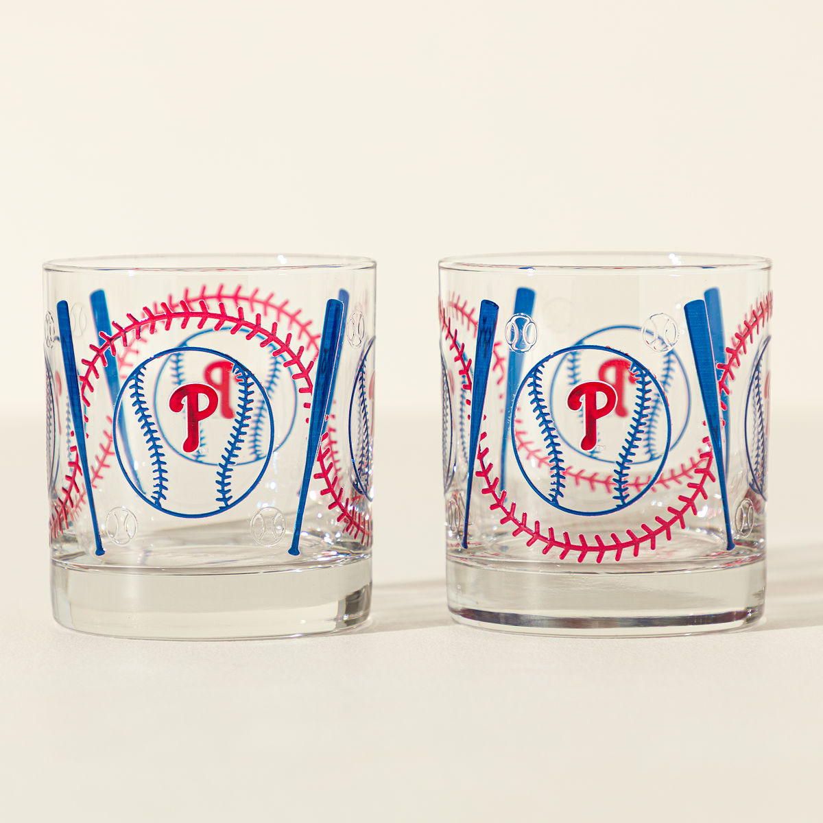 MLB Stitch Grip Glass - Set of 2 - Philadelphia Phillies