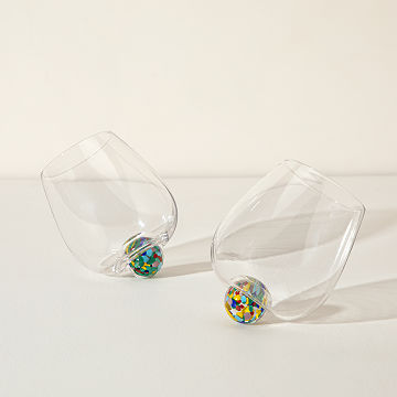 Spinning Marble Glasses - Set of 2