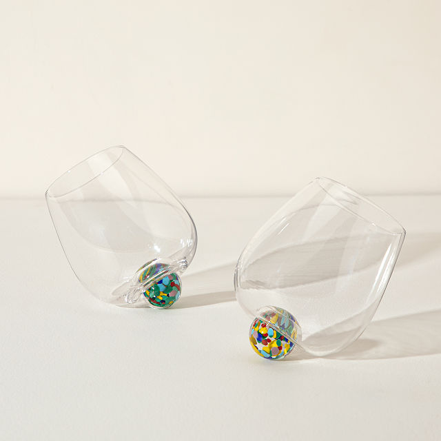 Spinning Marble Glasses - Set of 2