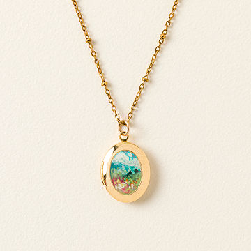 Hand-Painted Landscape Locket