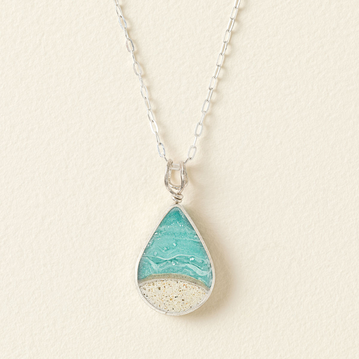 Beachscape Teardrop Necklace - Turquoise