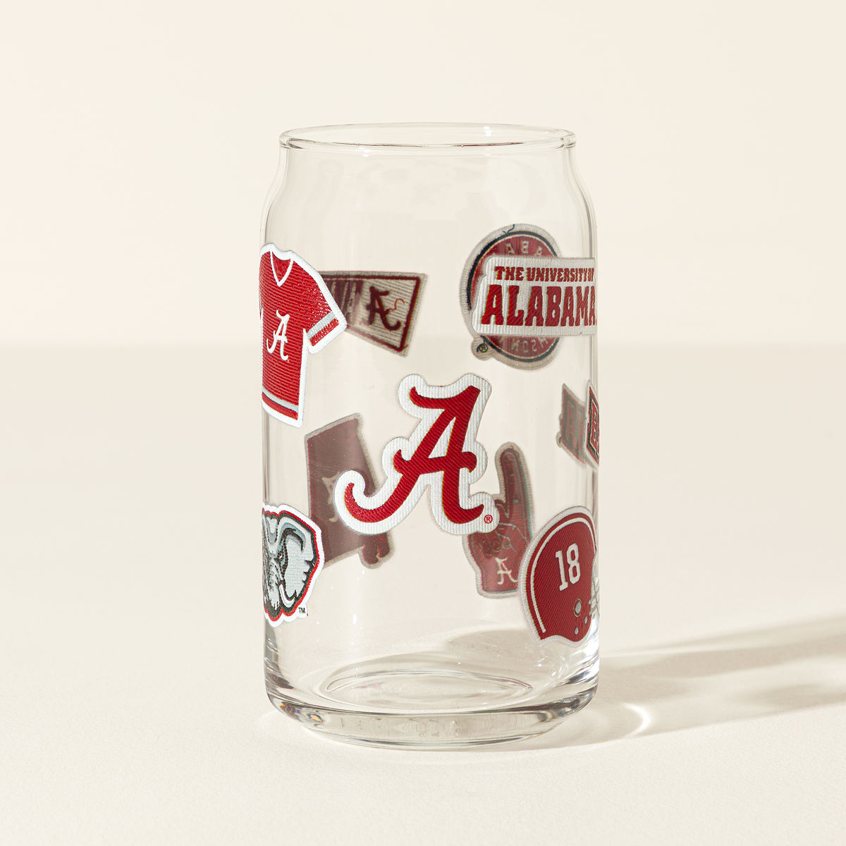 Collegiate Embroidered Patchwork Glass - University of Alabama