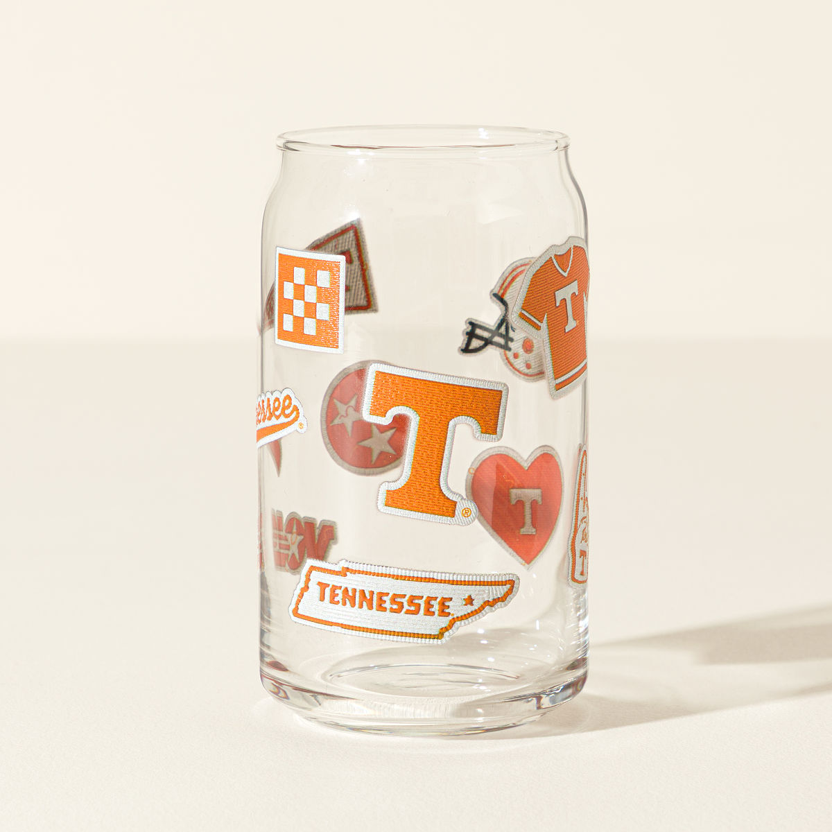 Collegiate Embroidered Patchwork Glass - University of Tennessee