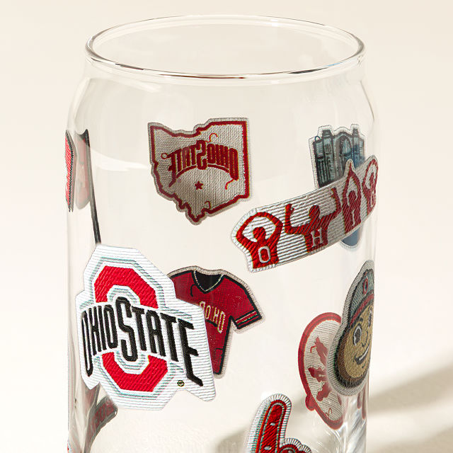 Collegiate Embroidered Patchwork Glass