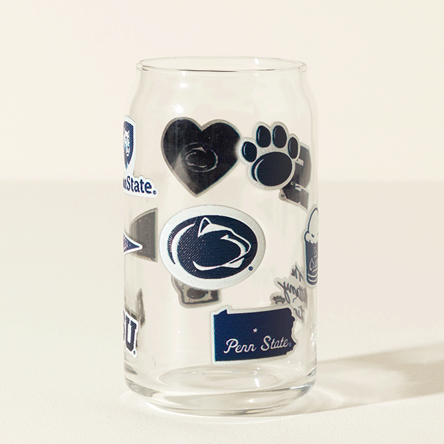 Collegiate Embroidered Patchwork Glass