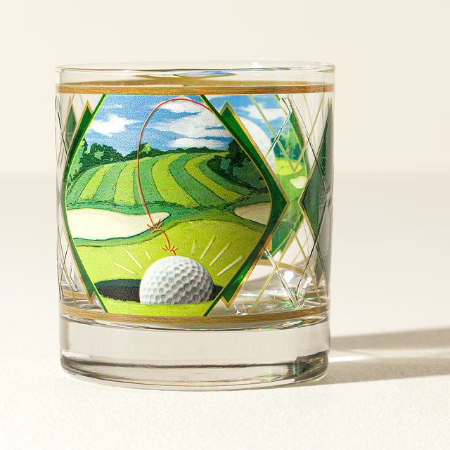 Textured Golf Ball Glass