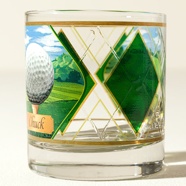 Textured Golf Ball Glass