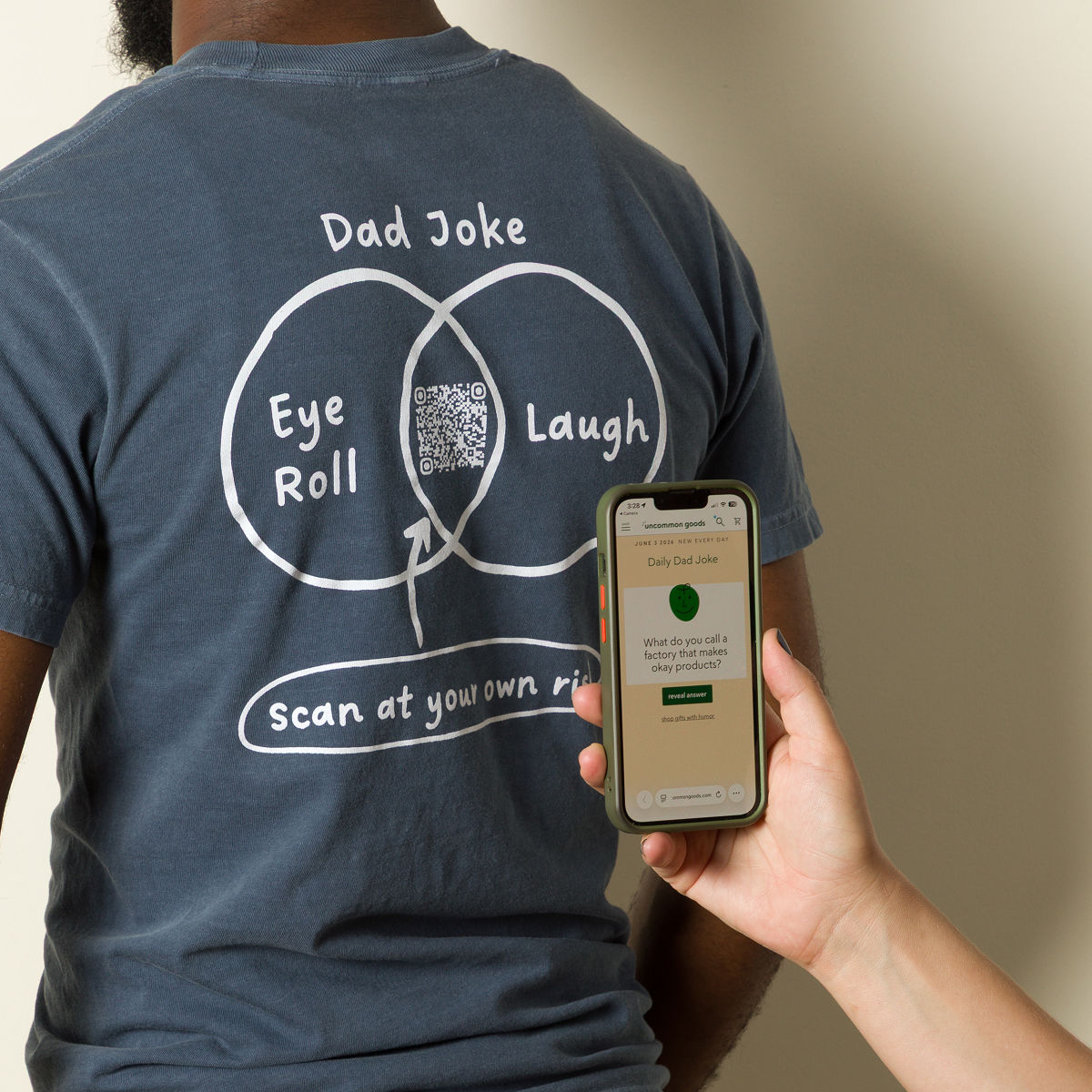 Scan at Your Own Risk Dad Joke QR Tee
