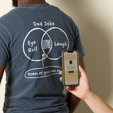 Scan at Your Own Risk Dad Joke QR Tee