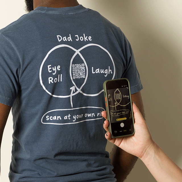 Scan at Your Own Risk Dad Joke QR Tee