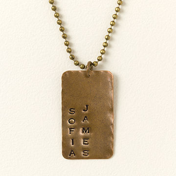 Hand-Stamped Men's Dog Tag Necklace