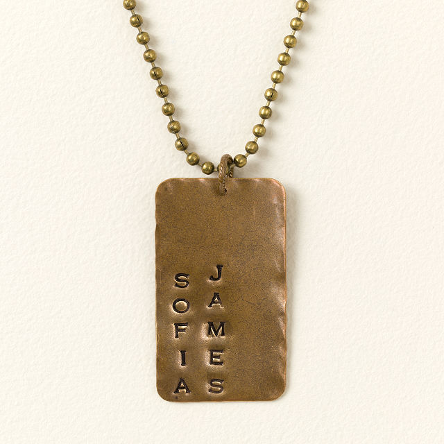 Hand-Stamped Men's Dog Tag Necklace