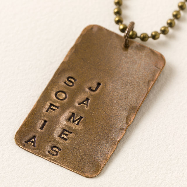 Hand-Stamped Men's Dog Tag Necklace