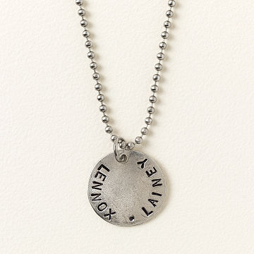 Hand-Stamped Men's Disc Necklace