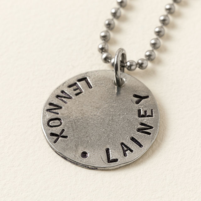 Hand-Stamped Men's Disc Necklace
