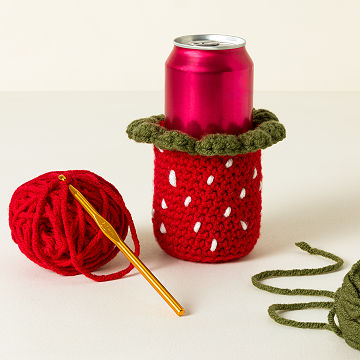 Crochet Strawberry Coozie DIY Kit