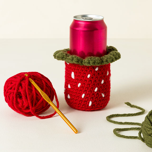 Crochet Strawberry Coozie DIY Kit