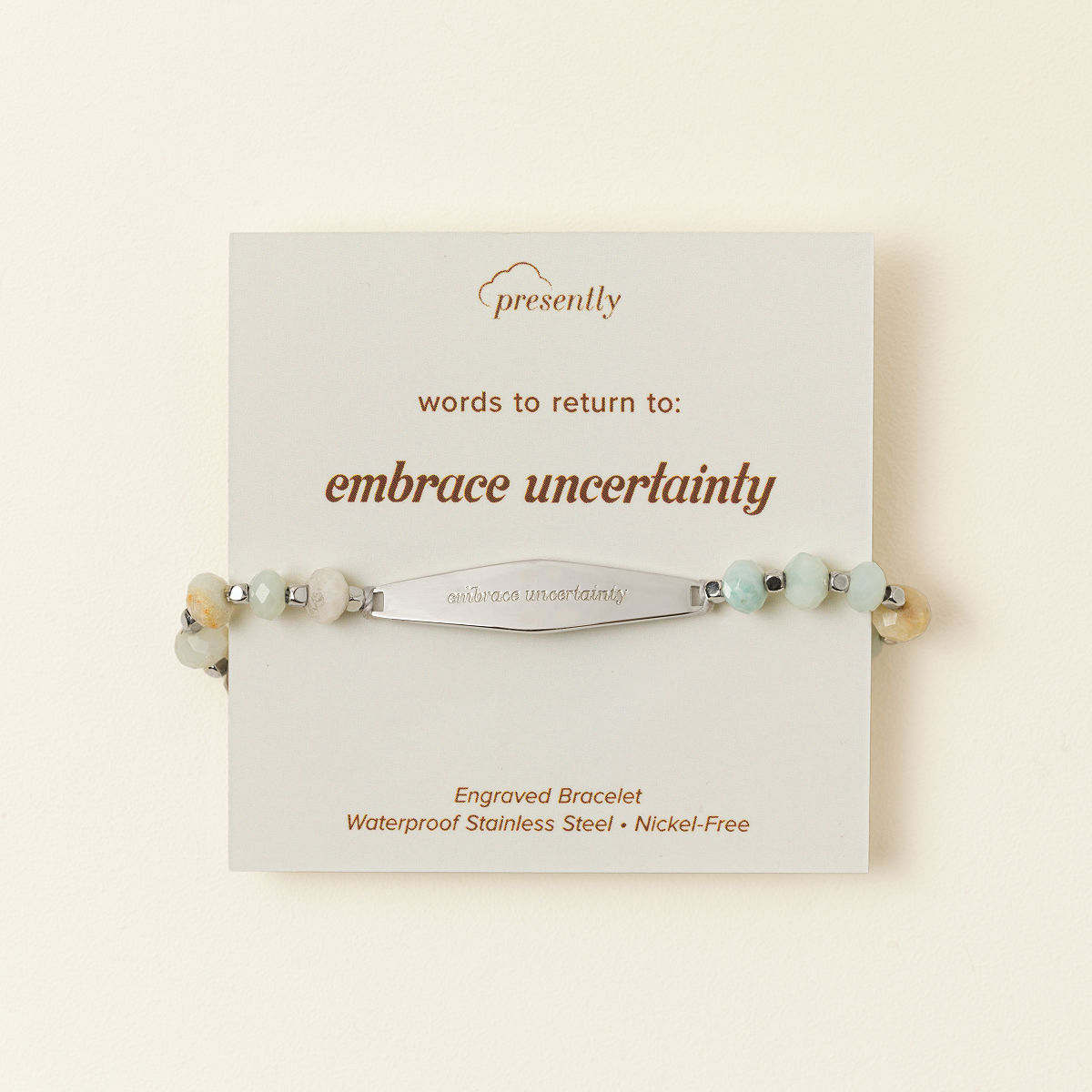 Anxiety Calming Mantra Bracelet - Embrace Uncertainty