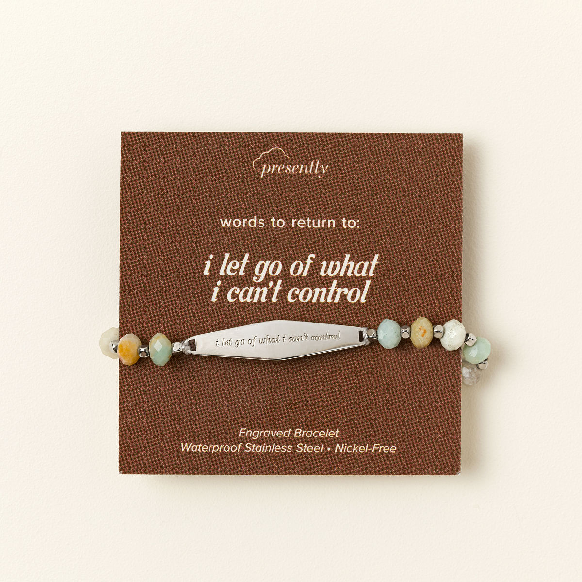 Anxiety Calming Mantra Bracelet - I Let Go of What I Can't Control