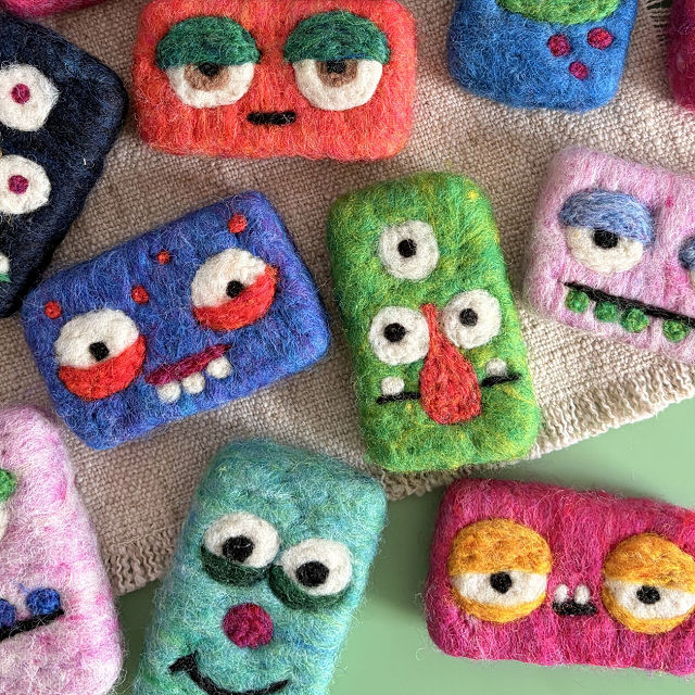 One-of-a-Kind Mystery Monster Felted Soap