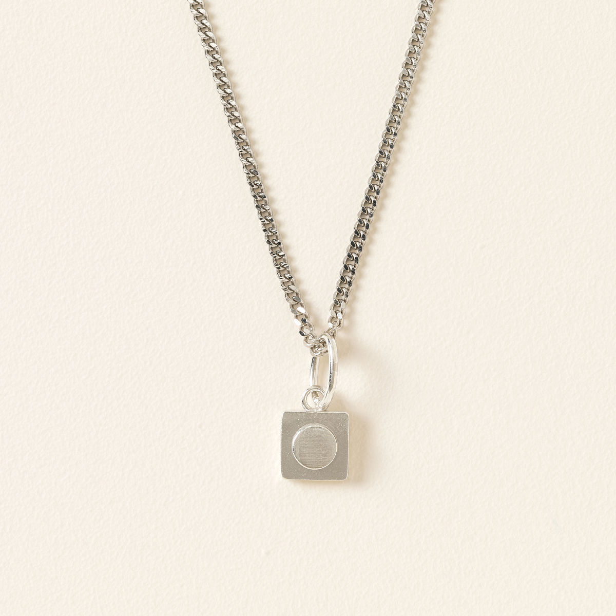 Sterling Silver Brick Plate Necklace - 1x1 Brick
