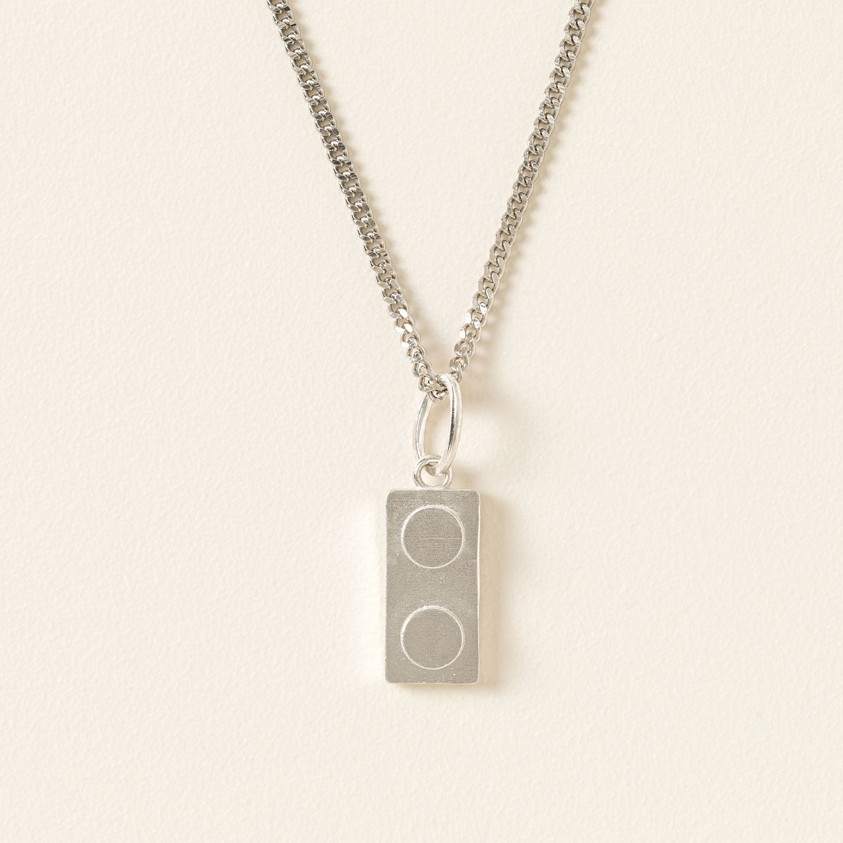 Sterling Silver Brick Plate Necklace - 1x2 Brick