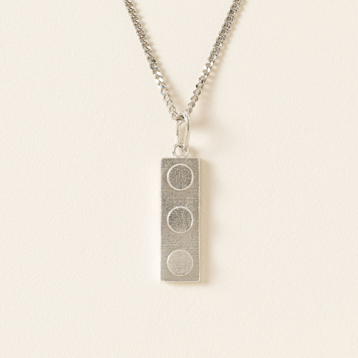 Sterling Silver Brick Plate Necklace - 1x3 Brick