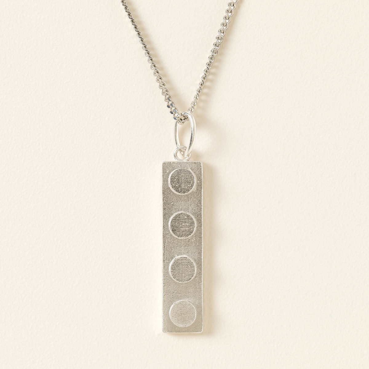 Sterling Silver Brick Plate Necklace - 1x4 Brick