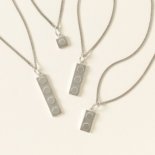 Sterling Silver Brick Plate Necklace