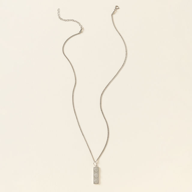 Sterling Silver Brick Plate Necklace