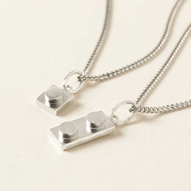 Sterling Silver Brick Plate Necklace