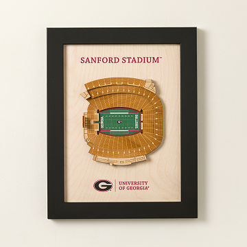 College Football Stadium Sculpture Wall Art