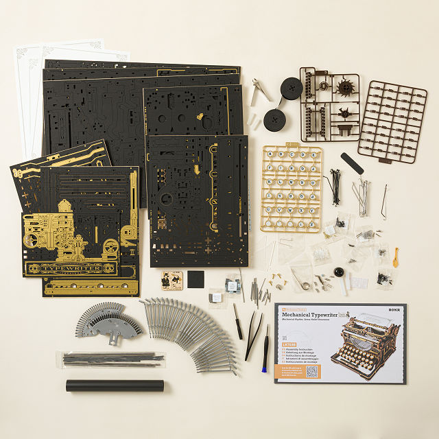 Clacking & Cranking Wooden Typewriter Build Kit