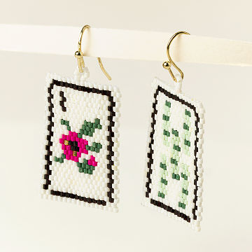 Mahjong Beaded Earrings