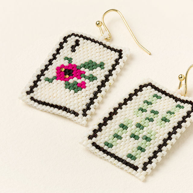 Mahjong Beaded Earrings