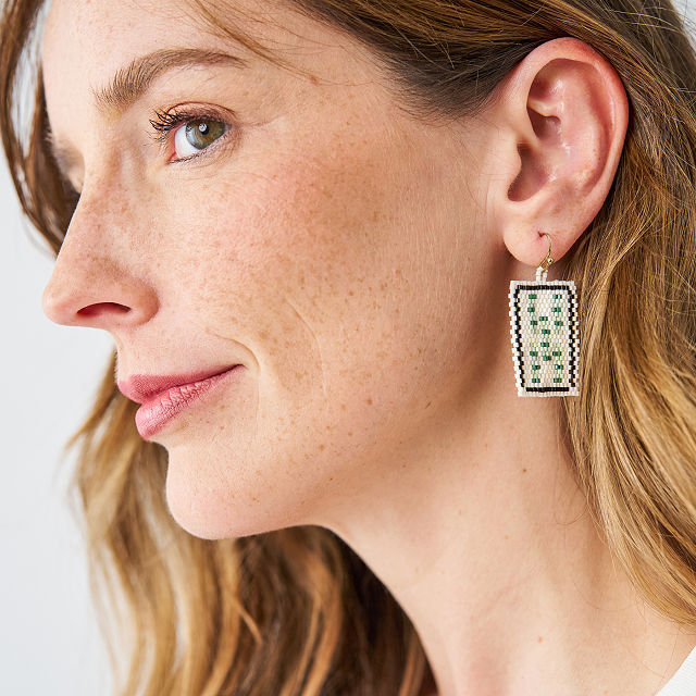 Mahjong Beaded Earrings