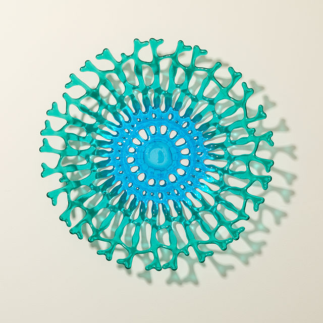 Handmade Glass Coral Fruit Bowl