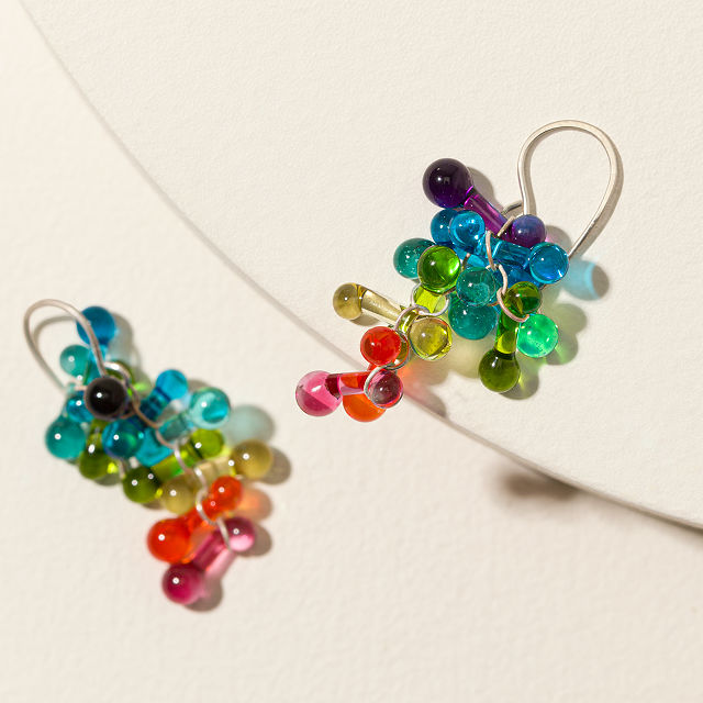 Rainbow Glass Drop Earrings