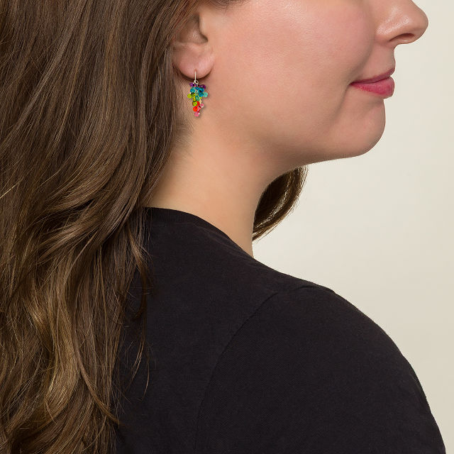 Rainbow Glass Drop Earrings