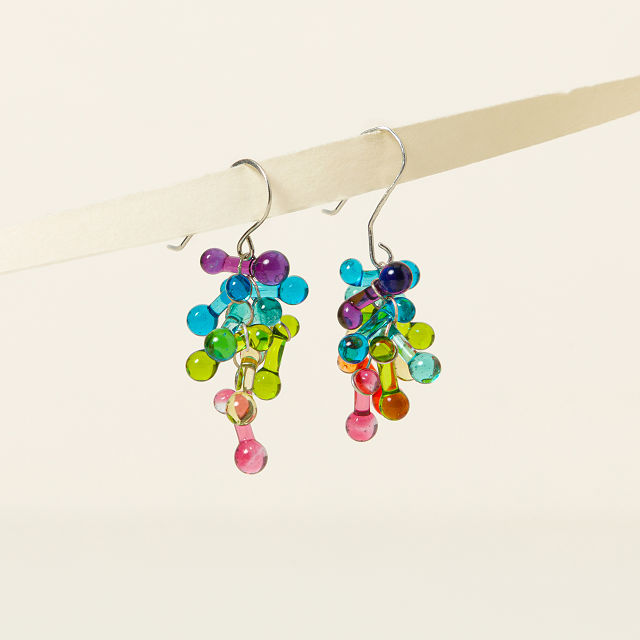 Rainbow Glass Drop Earrings