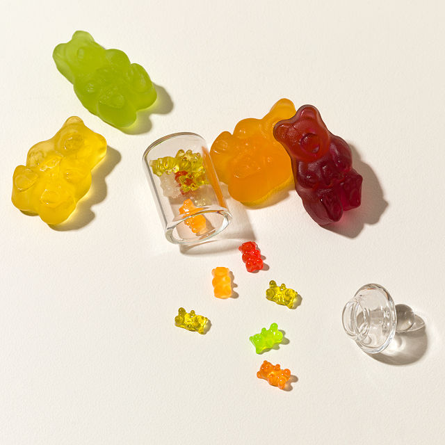 Tiny Glass Jar of Fidgety Gummy Bears