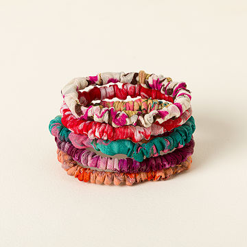 Repurposed Sari Scrunchies - Set of 5