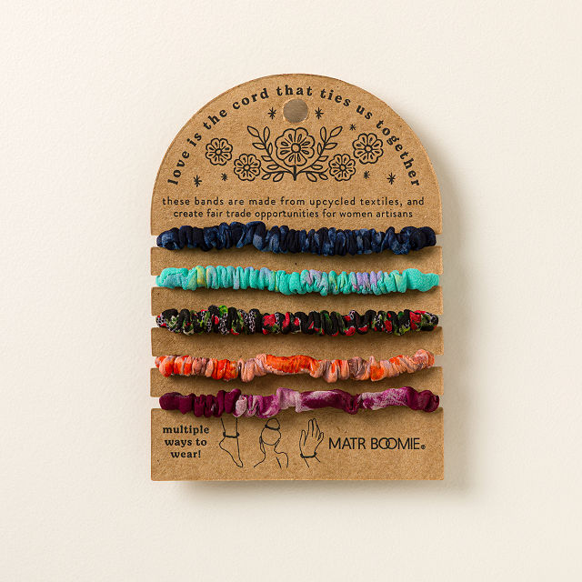 Repurposed Sari Scrunchies - Set of 5