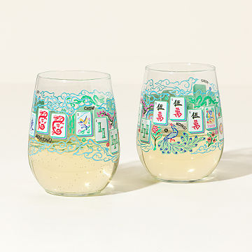 Mahjong Textured Tile Glass
