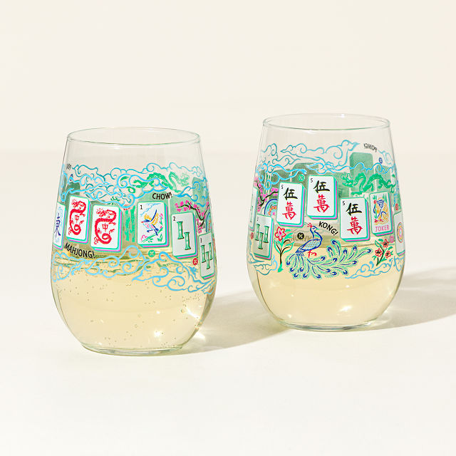 Mahjong Textured Tile Glass
