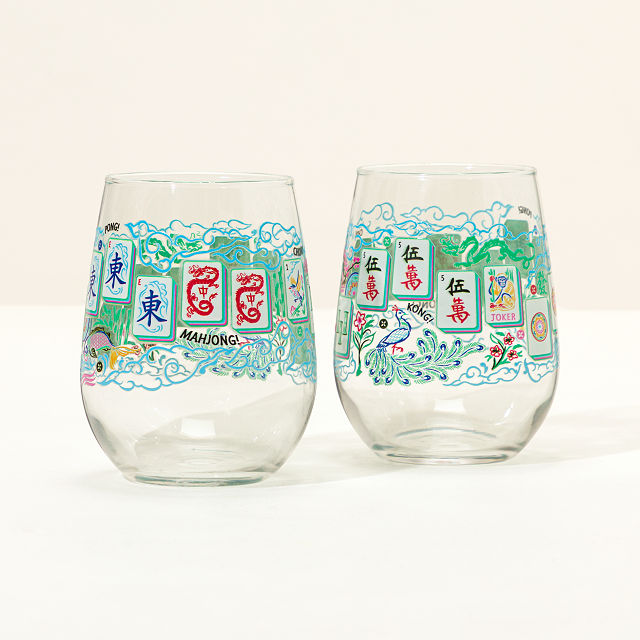 Mahjong Textured Tile Glass