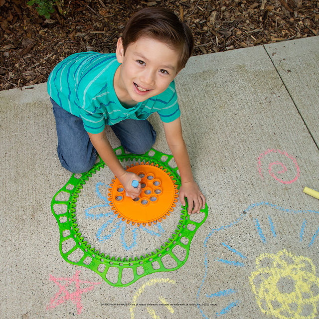 Giant Sidewalk Chalk Spirograph