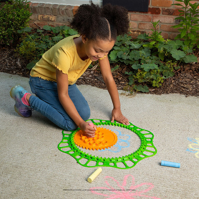 Giant Sidewalk Chalk Spirograph