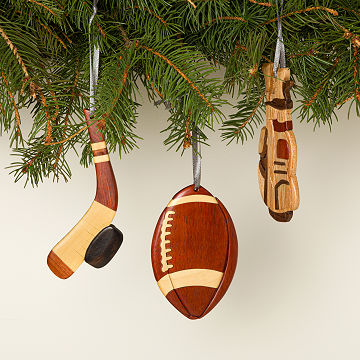 Game Day Wood Intarsia Ornament