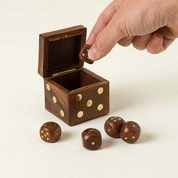 Handmade Rosewood & Brass Dice Set